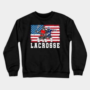 American Flag Lacrosse Crewneck Sweatshirt